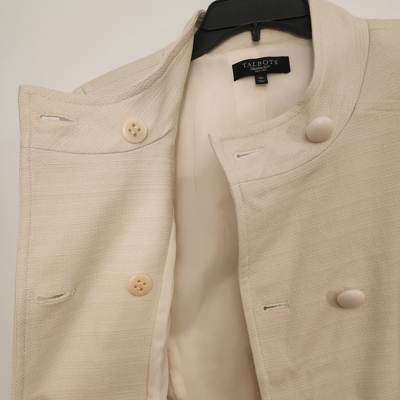Talbots Cream Woven Tweed Jacket, 10P - Picture 2 of 7